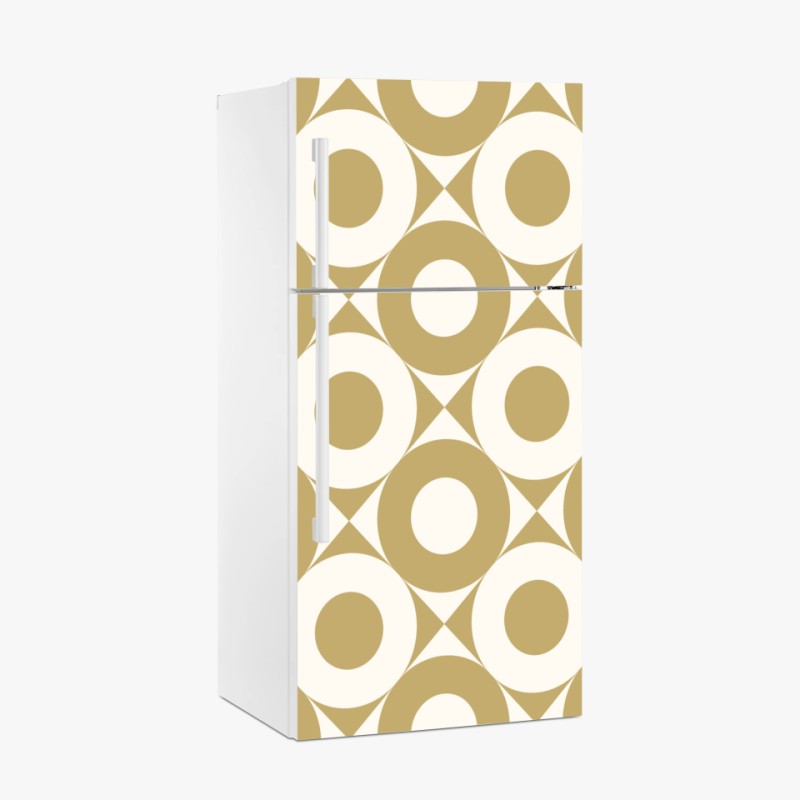 Fridge sticker gold geometric circle pattern