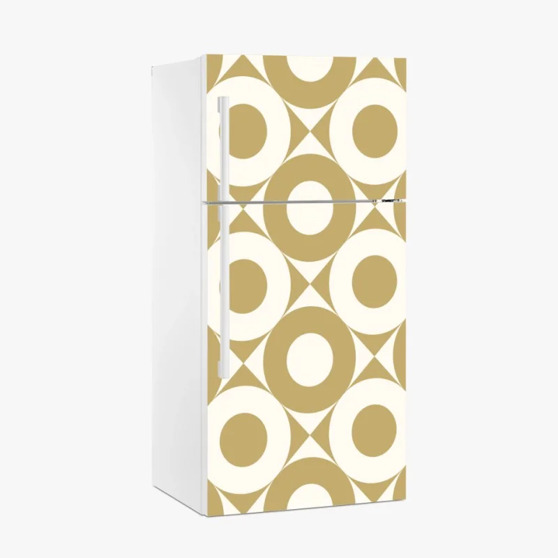 Fridge sticker gold geometric circle pattern