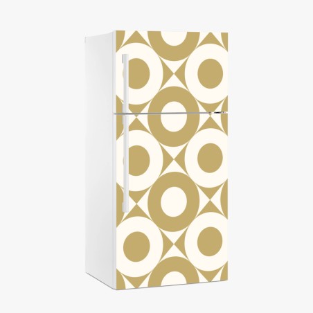 Fridge sticker gold geometric circle pattern • Wallissimo®