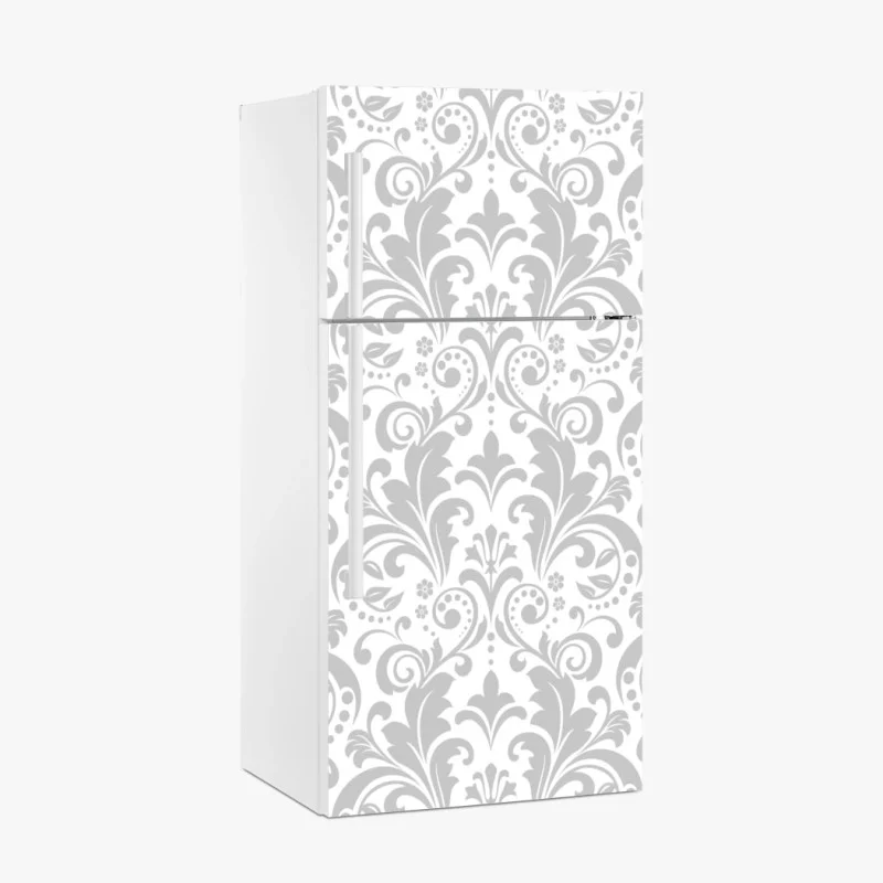 Fridge sticker elegant gray damask pattern ⁕ Wallissimo® Fridge sticker elegant gray damask pattern ⁕ Wallissimo®