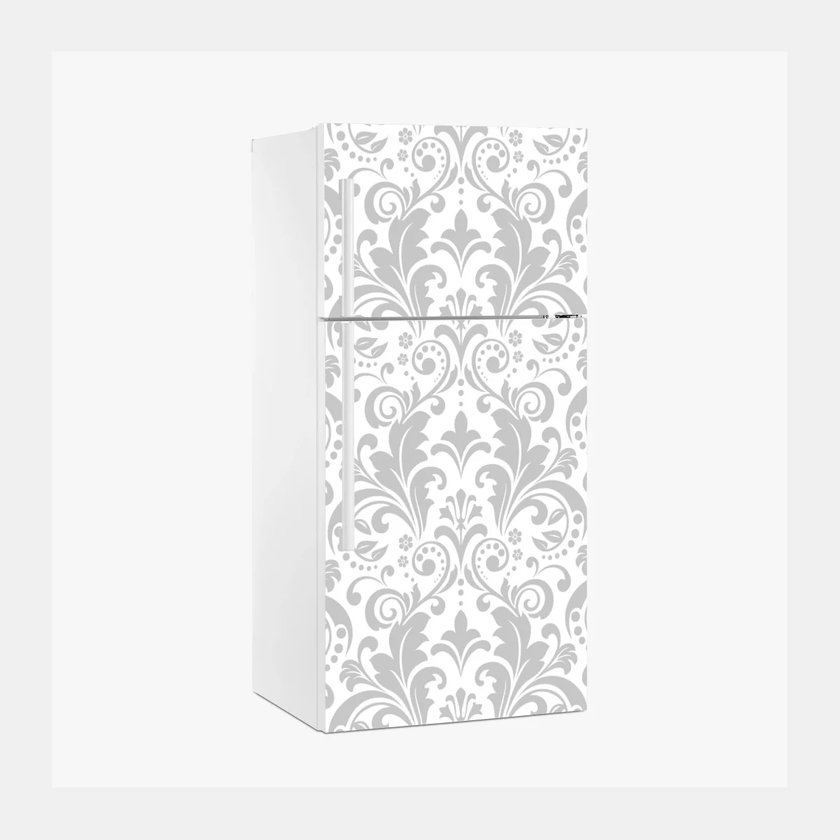 Fridge sticker elegant gray damask pattern ⁕ Wallissimo® Fridge sticker elegant gray damask pattern ⁕ Wallissimo®