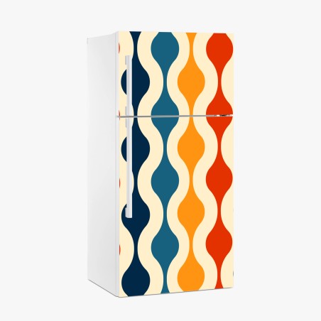 Fridge sticker retro wavy mid-century pattern • Wallissimo®