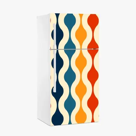 Fridge sticker retro wavy mid-century pattern • Wallissimo®