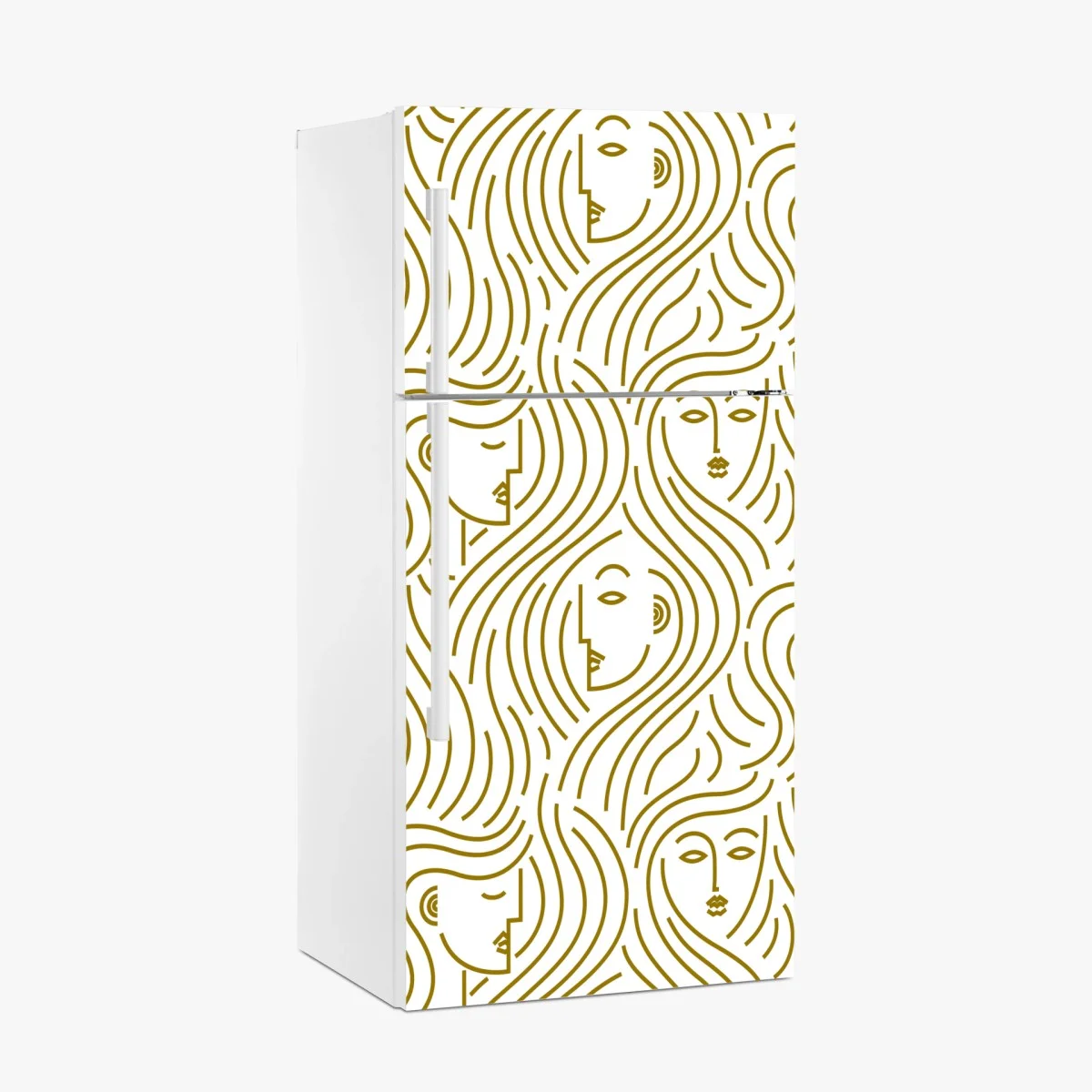 Fridge sticker golden flowing faces seamless pattern ⁕ Wallissimo® Fridge sticker golden flowing faces seamless pattern ⁕ Wallissimo®