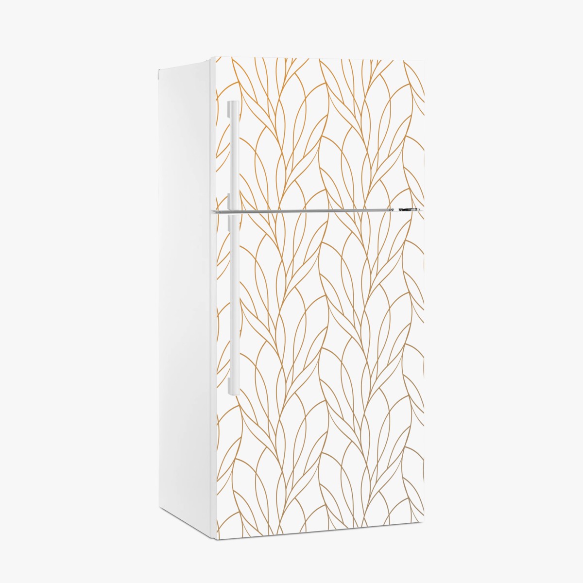 Fridge sticker golden leaf pattern on white background • Wallissimo® Fridge sticker golden leaf pattern on white background • Wallissimo®
