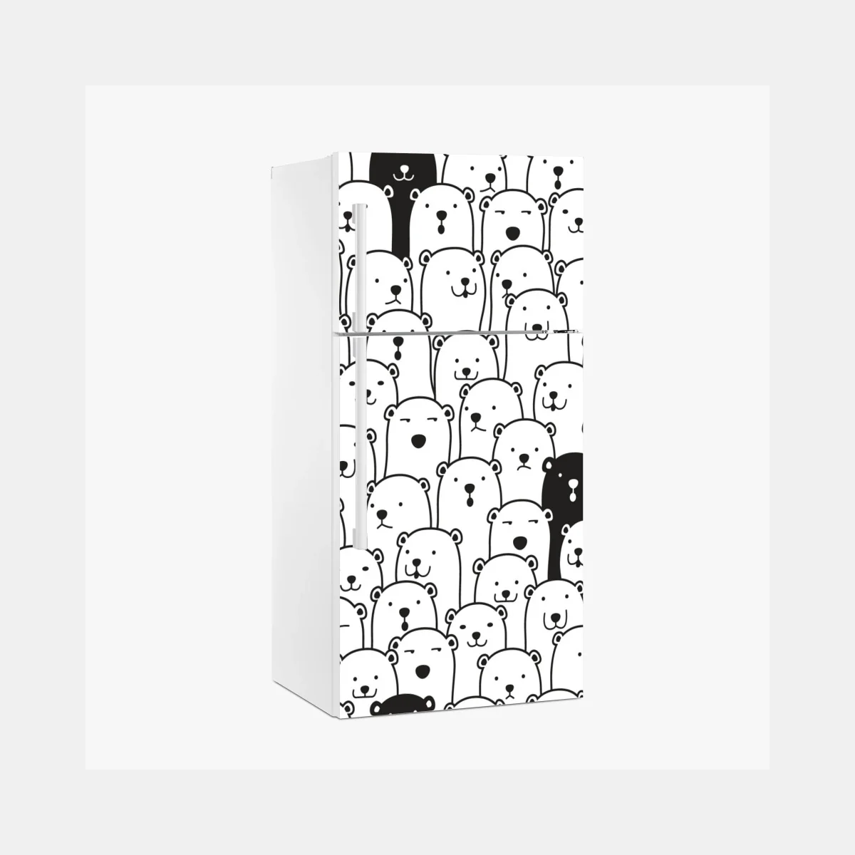 Fridge sticker adorable bear crowd pattern • Wallissimo® Fridge sticker adorable bear crowd pattern • Wallissimo®