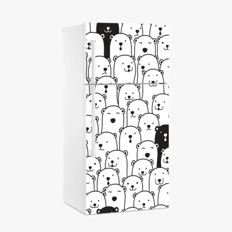 Fridge sticker adorable bear crowd pattern • Wallissimo®