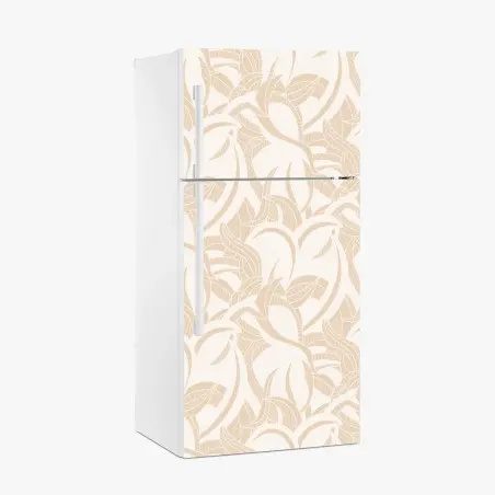 Fridge sticker beige botanical leaf pattern • Wallissimo®