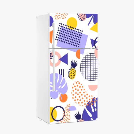 Fridge sticker playful tropical geometric pattern • Wallissimo®