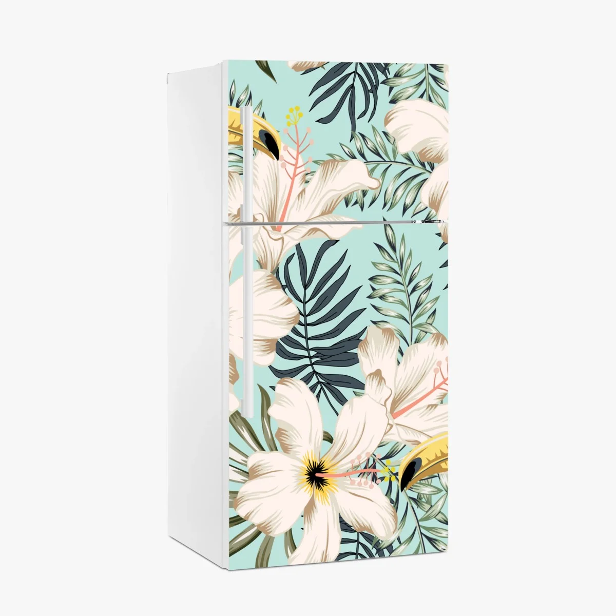 Fridge sticker tropical toucan floral pattern ⁕ Wallissimo® Fridge sticker tropical toucan floral pattern ⁕ Wallissimo®