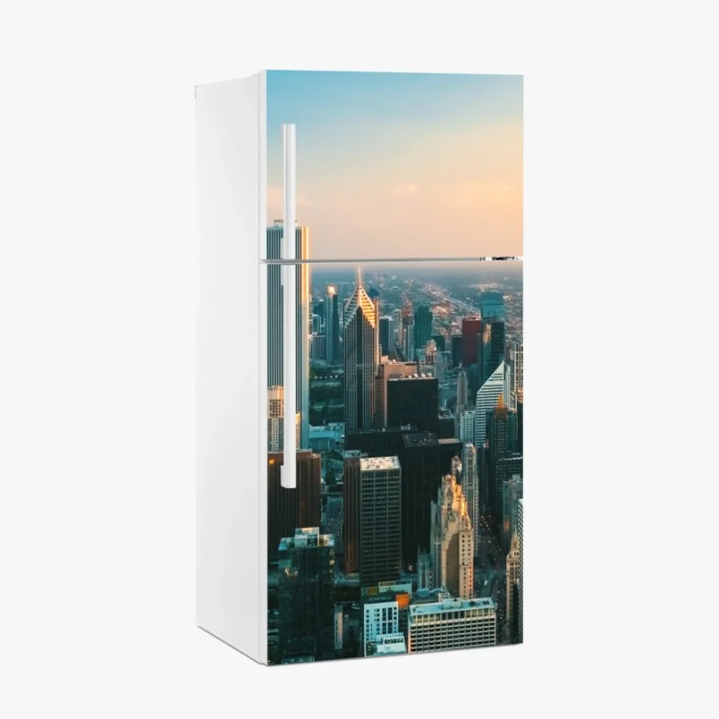 Fridge sticker Chicago skyline at sunset