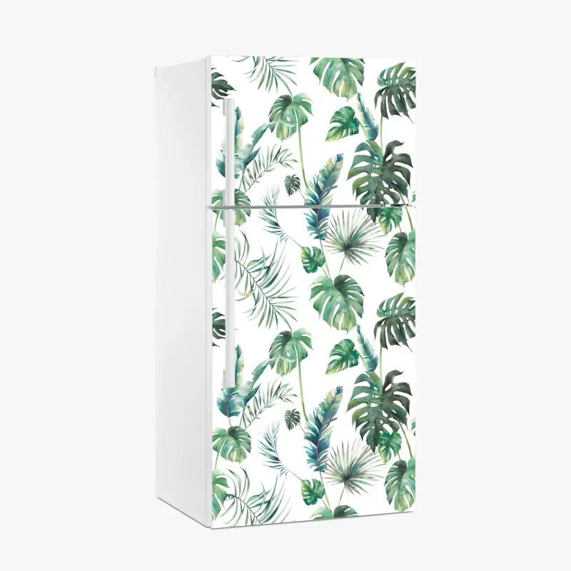 Fridge sticker soft turquoise geometric wave pattern • Wallissimo®