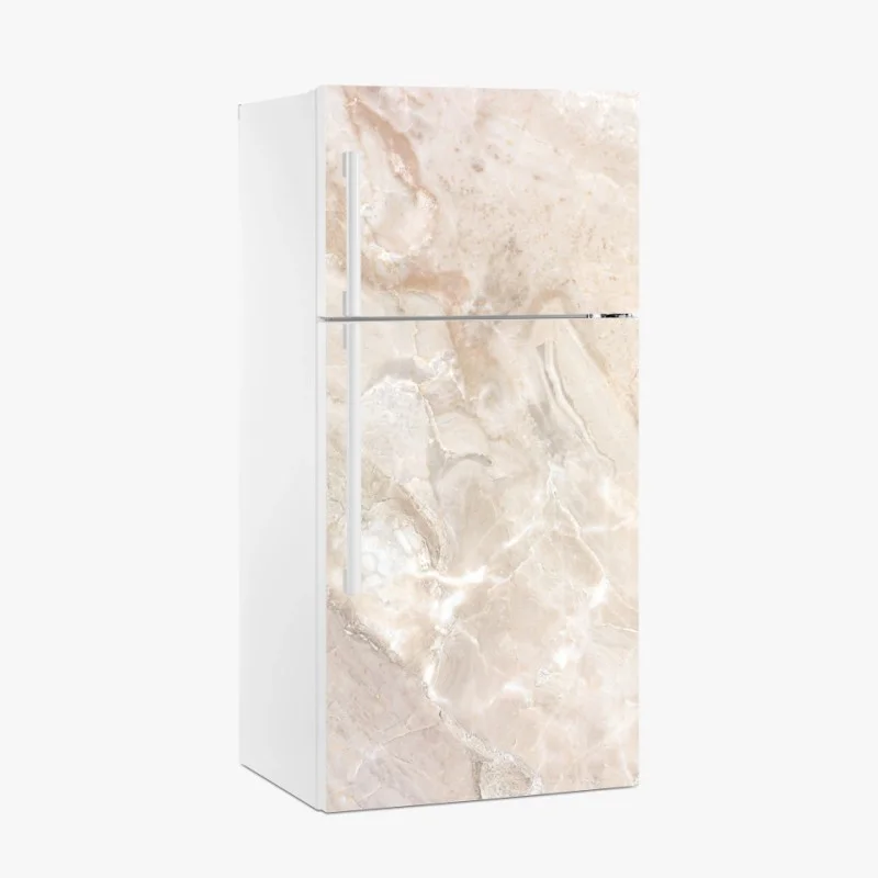 Fridge sticker beige marble texture artwork