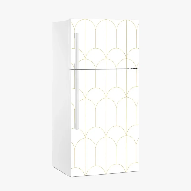 Fridge sticker gold art deco arch pattern