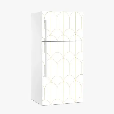 Fridge sticker gold art deco arch pattern • Wallissimo®