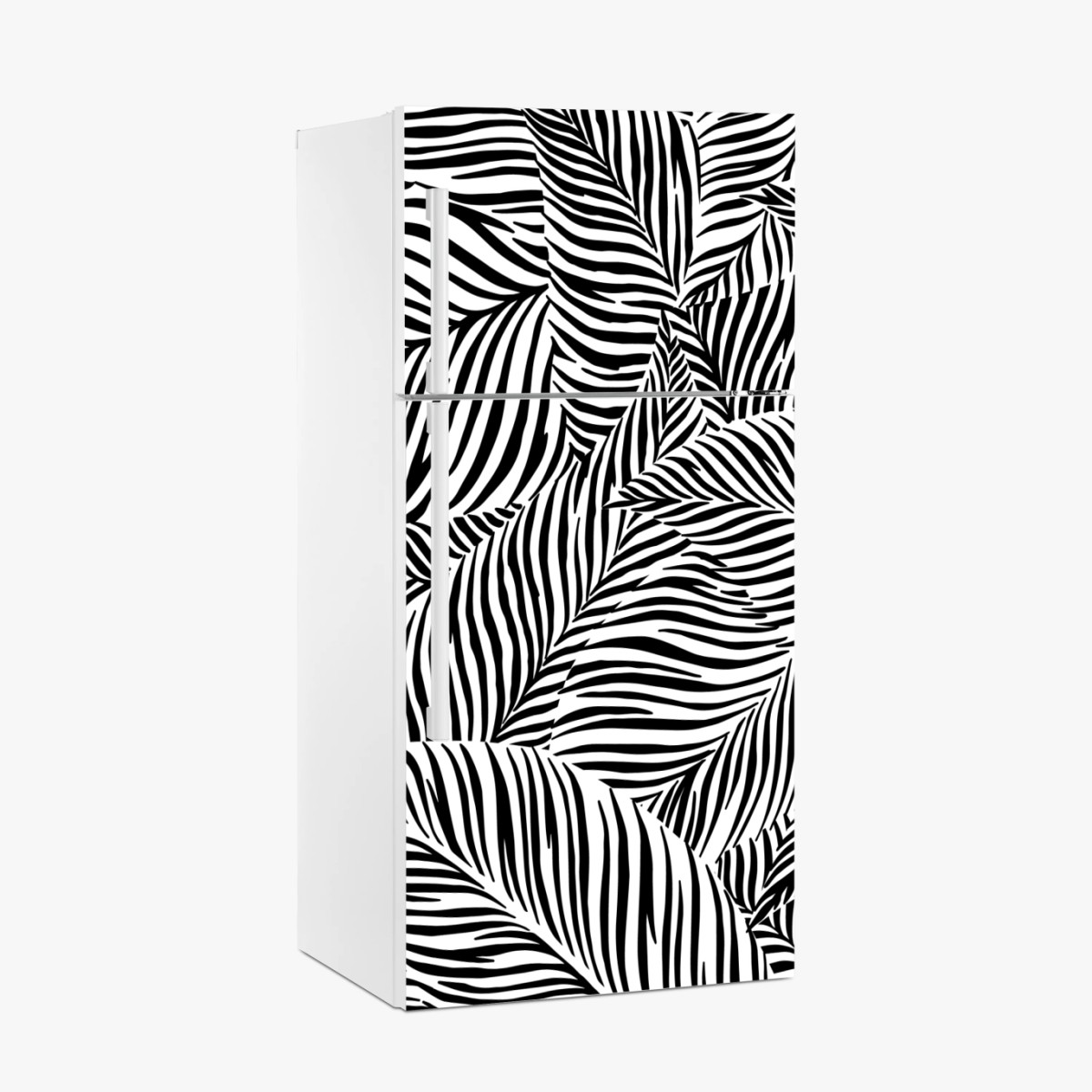 Fridge sticker monochrome tropical leaf pattern ⁕ Wallissimo® Fridge sticker monochrome tropical leaf pattern ⁕ Wallissimo®