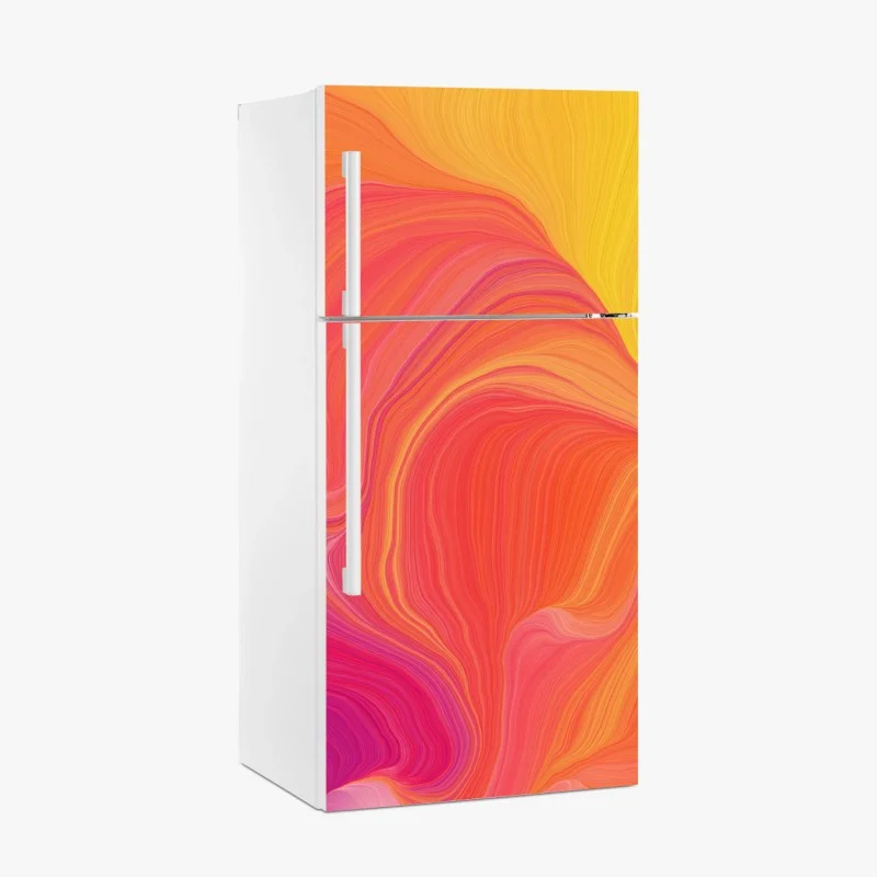 Fridge sticker vibrant purple abstract composition • Wallissimo®
