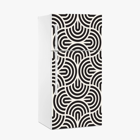 Fridge sticker black and white geometric pattern • Wallissimo®