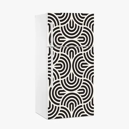 Fridge sticker black and white geometric pattern • Wallissimo®