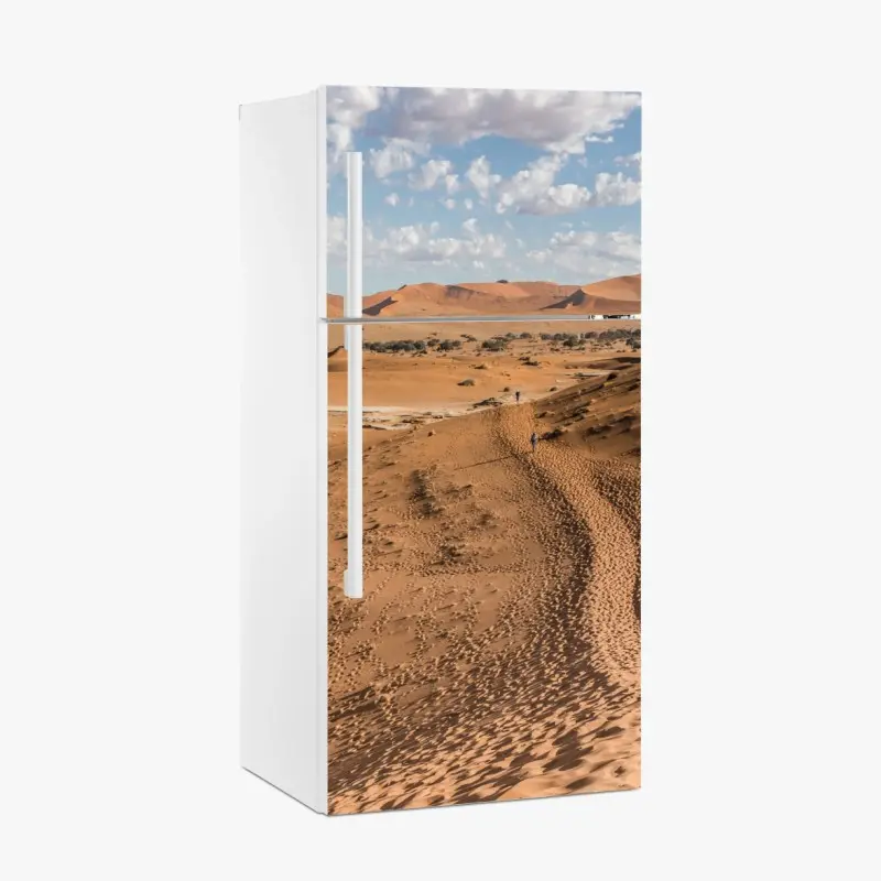 Fridge sticker vast desert dunes under blue sky