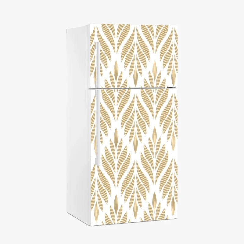 Fridge sticker gold leaf pattern seamless design