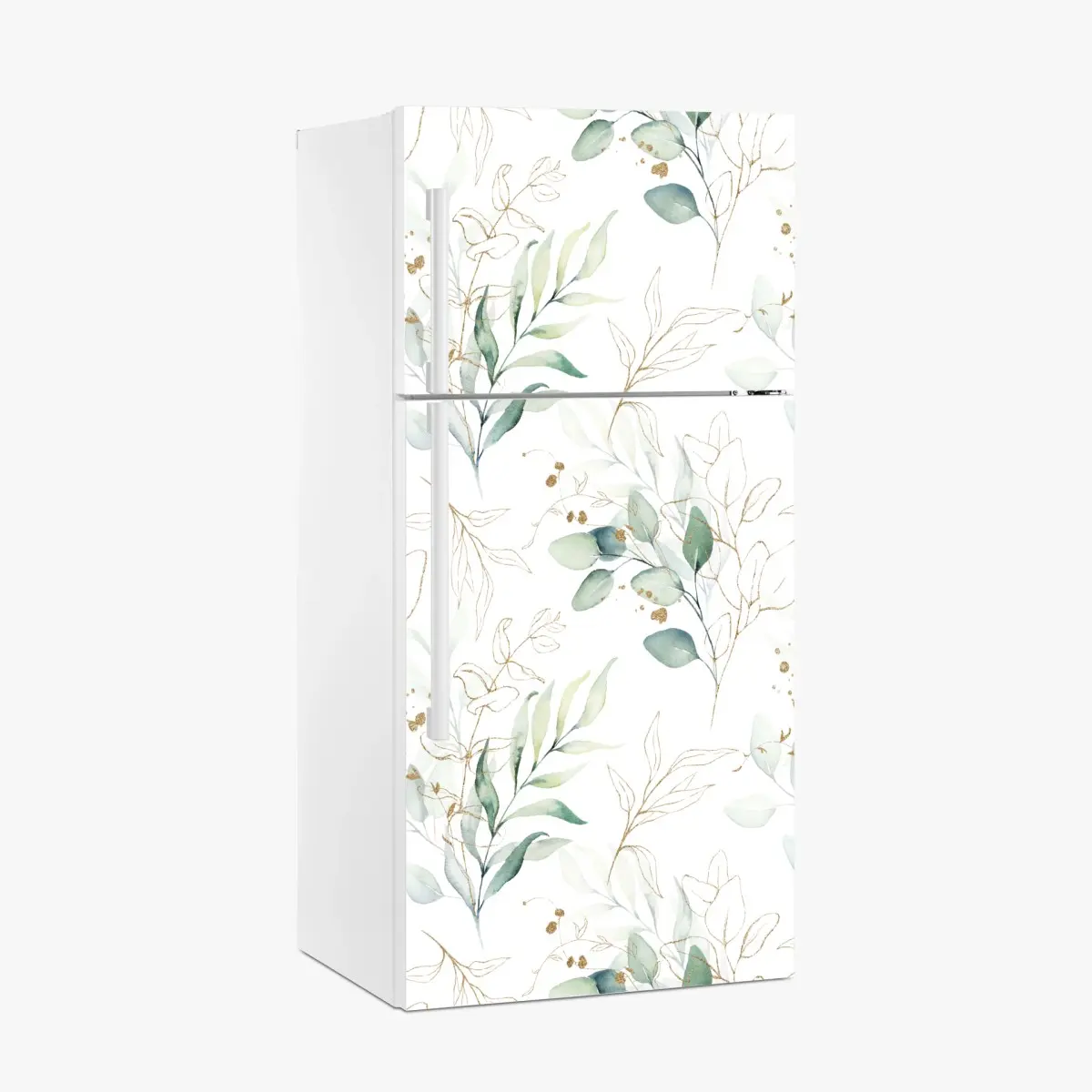 Fridge sticker soft eucalyptus watercolor leaves pattern • Wallissimo® Fridge sticker soft eucalyptus watercolor leaves pattern • Wallissimo®