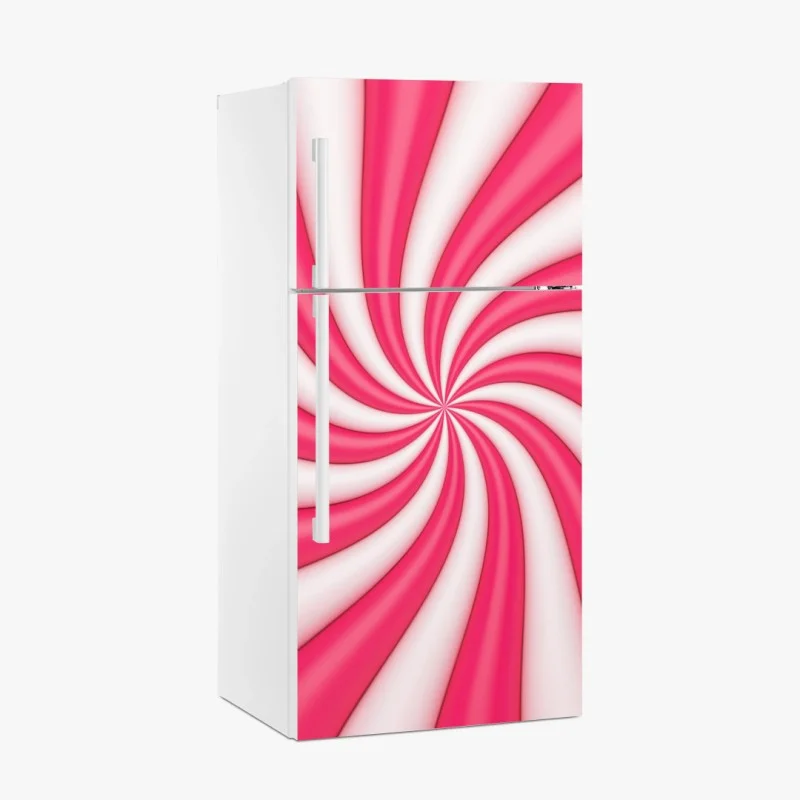 Fridge sticker pink candy swirl spiral