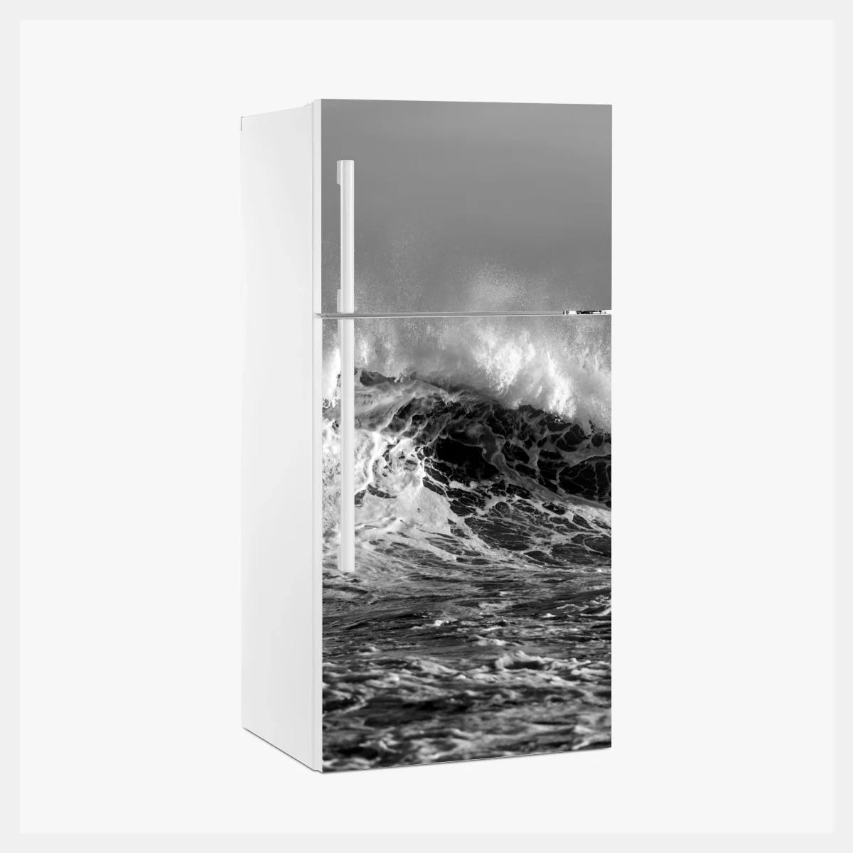 Fridge sticker dramatic monochrome ocean wave ⁕ Wallissimo® Fridge sticker dramatic monochrome ocean wave ⁕ Wallissimo®