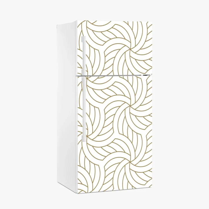 Fridge sticker soft turquoise geometric wave pattern • Wallissimo®