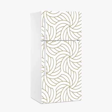 Fridge sticker gold geometric swirl pattern • Wallissimo®