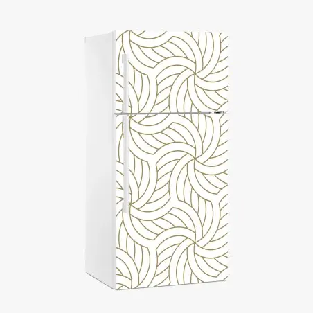 Fridge sticker gold geometric swirl pattern • Wallissimo®