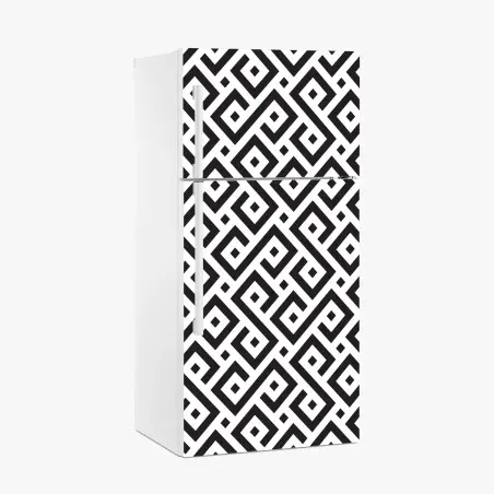 Fridge sticker timeless black and white geometric pattern • Wallissimo®