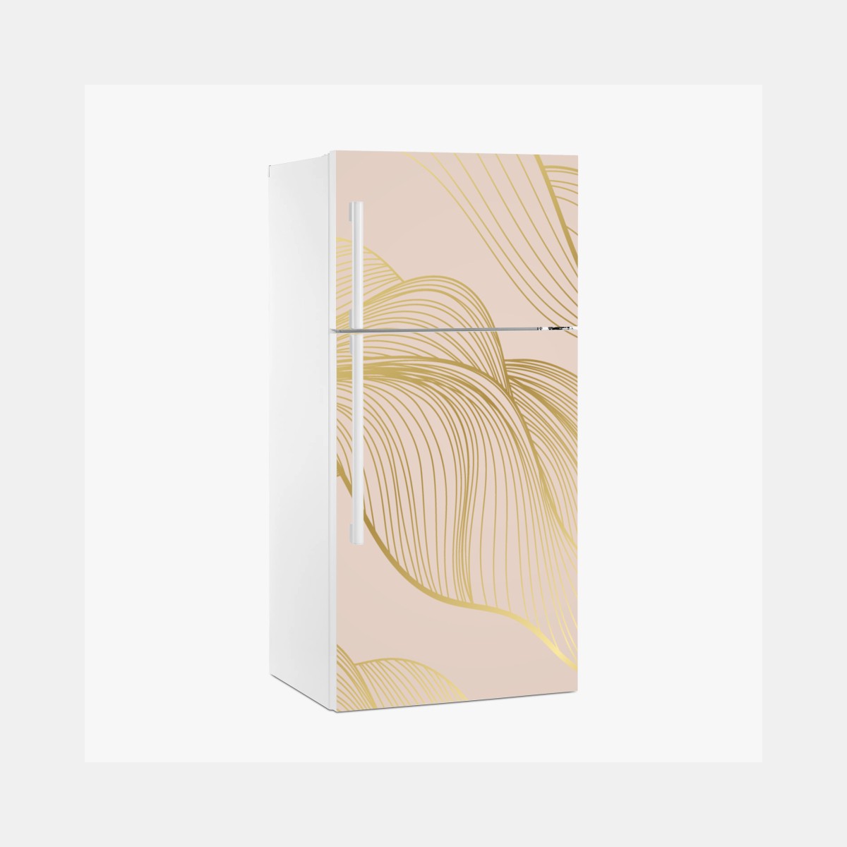 Fridge sticker golden waves abstract pattern • Wallissimo® Fridge sticker golden waves abstract pattern • Wallissimo®