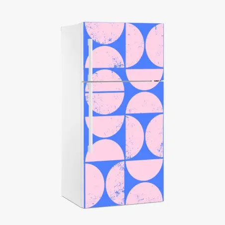 Fridge sticker pastel geometric circle pattern • Wallissimo®