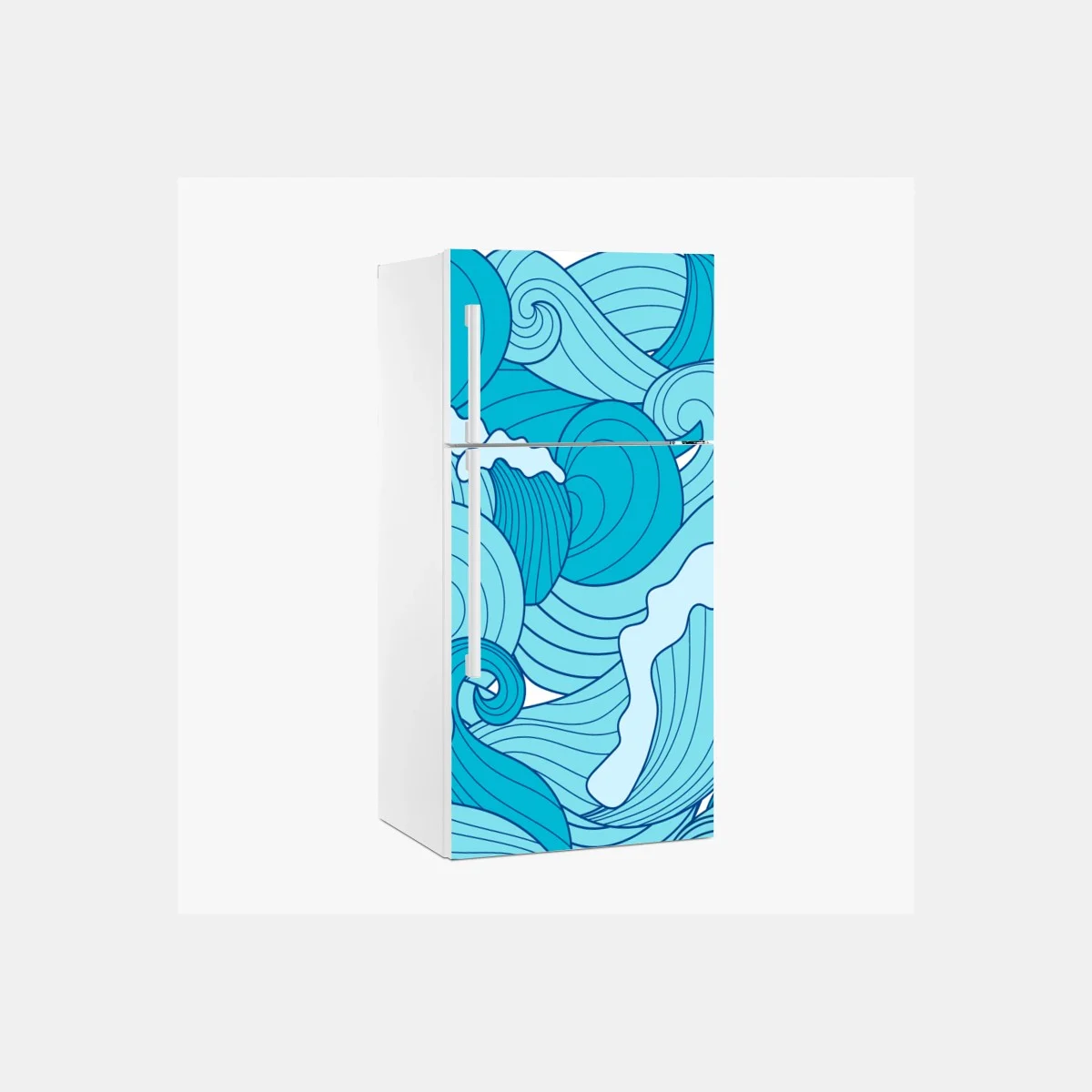 Fridge sticker blue ocean waves pattern ⁕ Wallissimo® Fridge sticker blue ocean waves pattern ⁕ Wallissimo®
