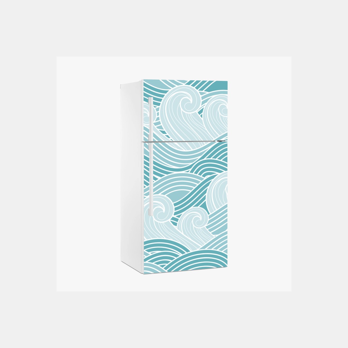 Fridge sticker serene turquoise wave pattern • Wallissimo® Fridge sticker serene turquoise wave pattern • Wallissimo®