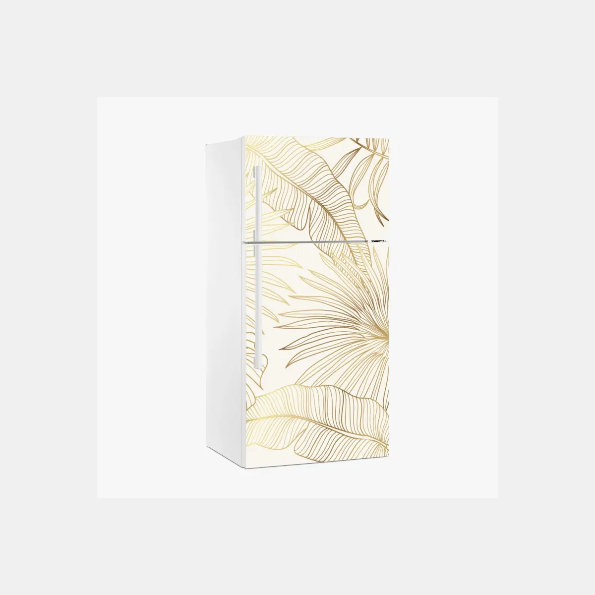 Fridge sticker golden tropical leaves pattern • Wallissimo® Fridge sticker golden tropical leaves pattern • Wallissimo®
