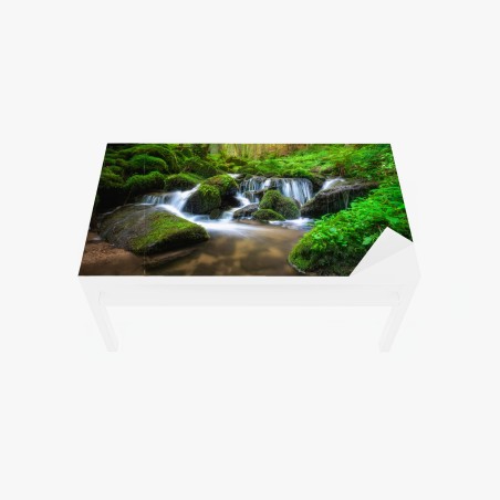 Table & desk veneer tranquil mossy forest waterfall • Wallissimo®
