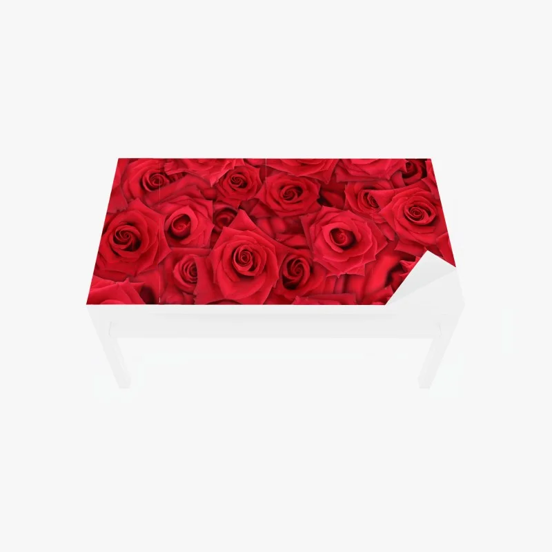 Table & desk veneer vibrant red roses collage
