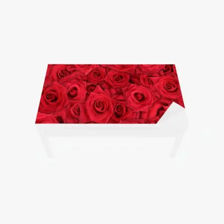 Table & desk veneer vibrant red roses collage • Wallissimo®