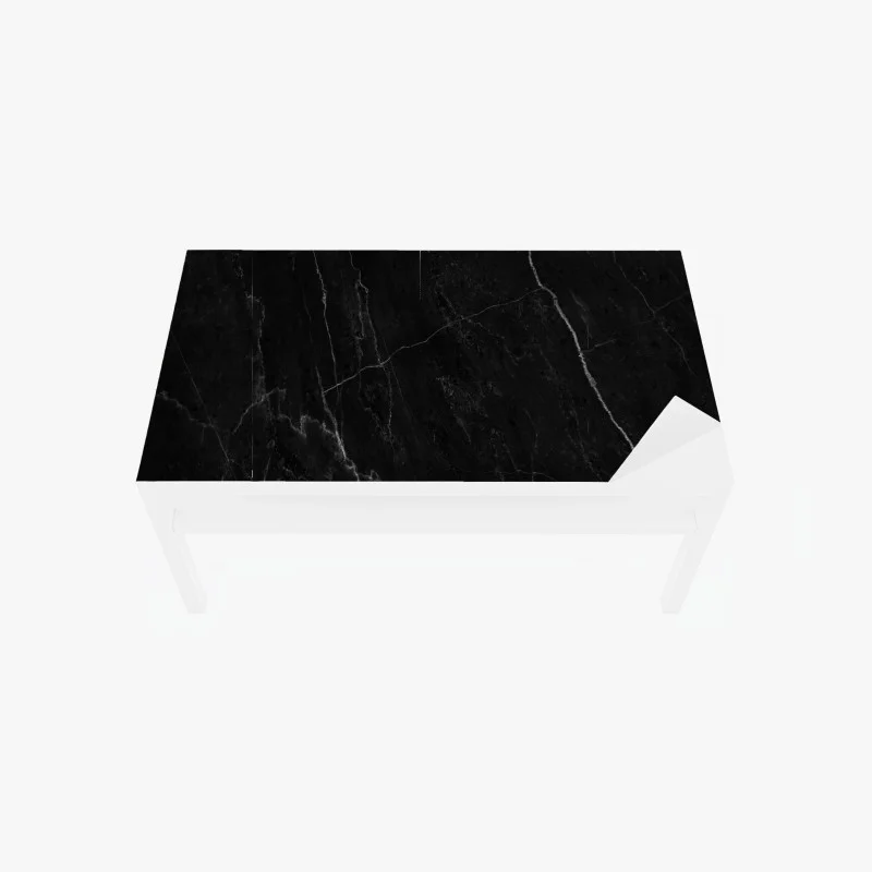 Table & desk veneer black marble with white veins