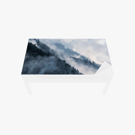 Table & desk veneer mist-covered mountain ridges • Wallissimo®