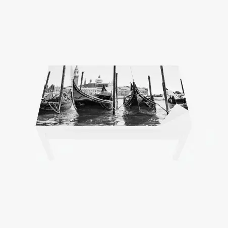 Table & desk veneer moored gondolas in Venice • Wallissimo®