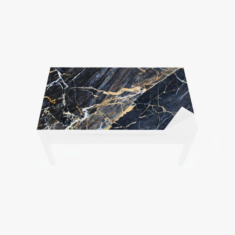 Table & desk veneer dark marble with gold and cream veins