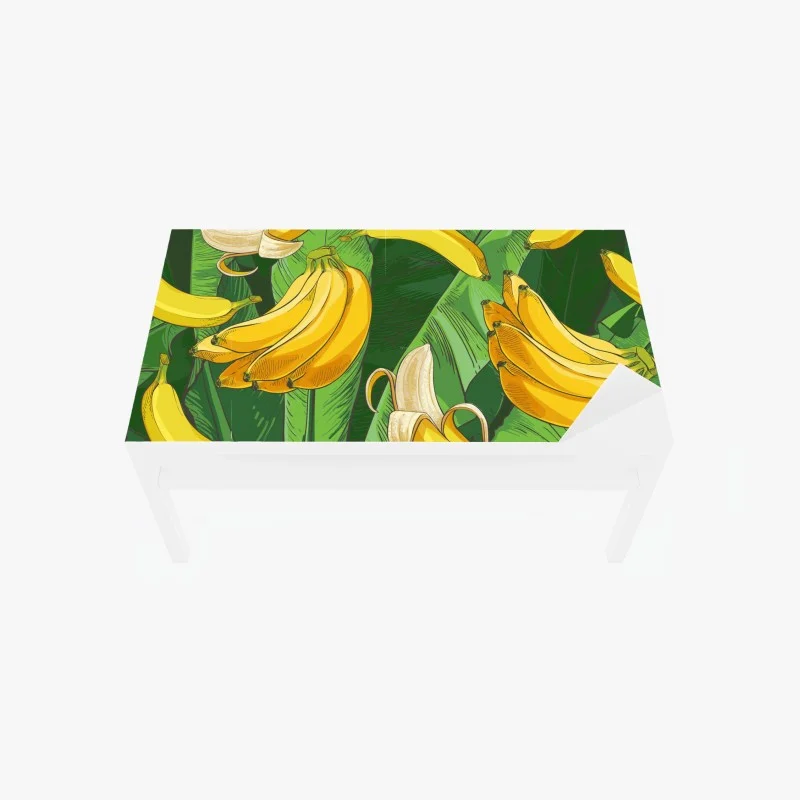 Table & desk veneer tropical banana pattern with banana leaves