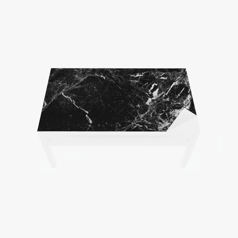 Table & desk veneer black marble texture with white veins