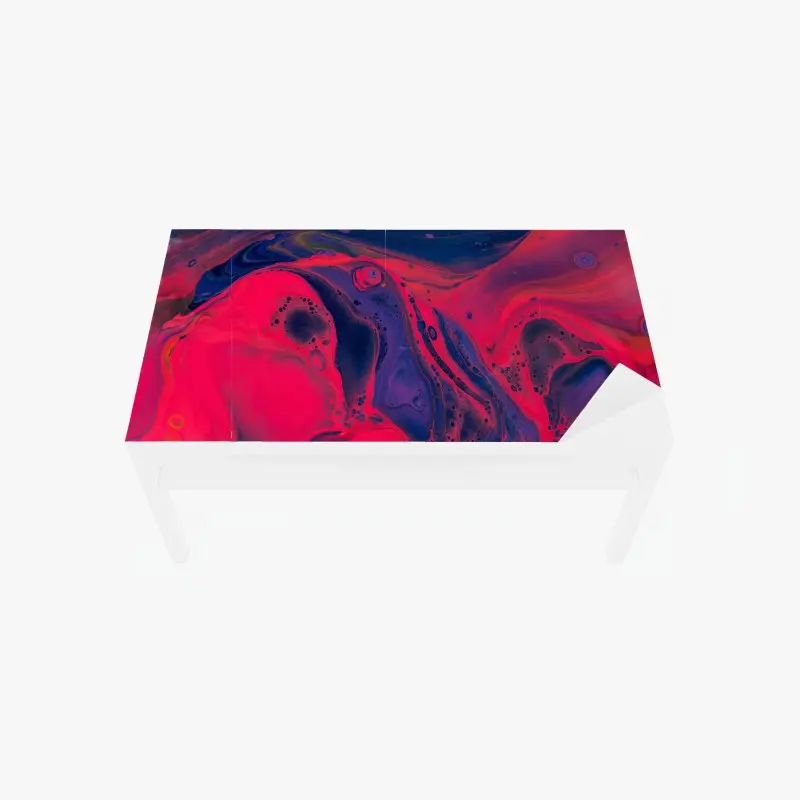 Table & desk veneer vibrant pink abstract fluid art