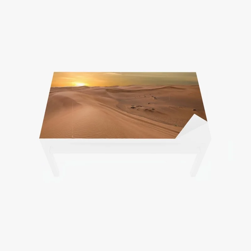 Table & desk veneer sunset over UAE desert dunes