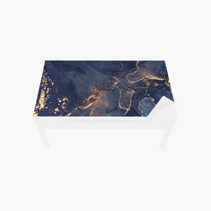 Table & desk veneer navy marble abstract with gold veins