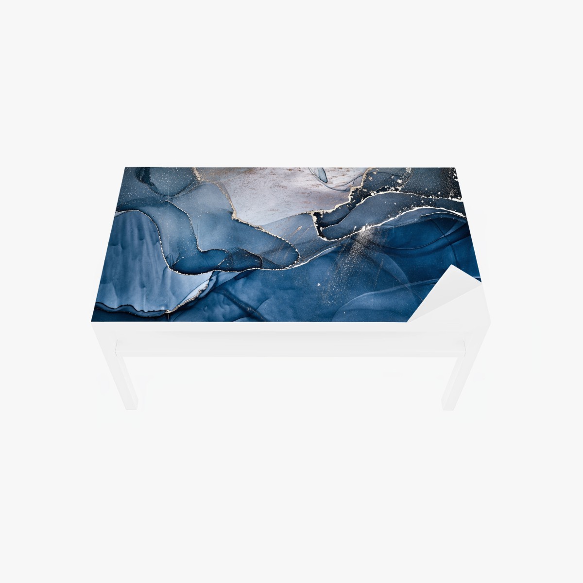 Table & desk veneer deep blue marble abstract • Wallissimo® Table & desk veneer deep blue marble abstract • Wallissimo®